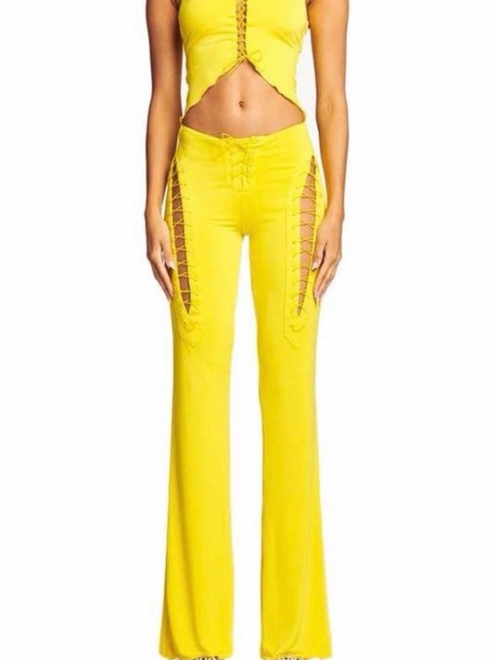 I.AM.GIA Bright Yellow Drawstring Pants - Picture 4 of 4
